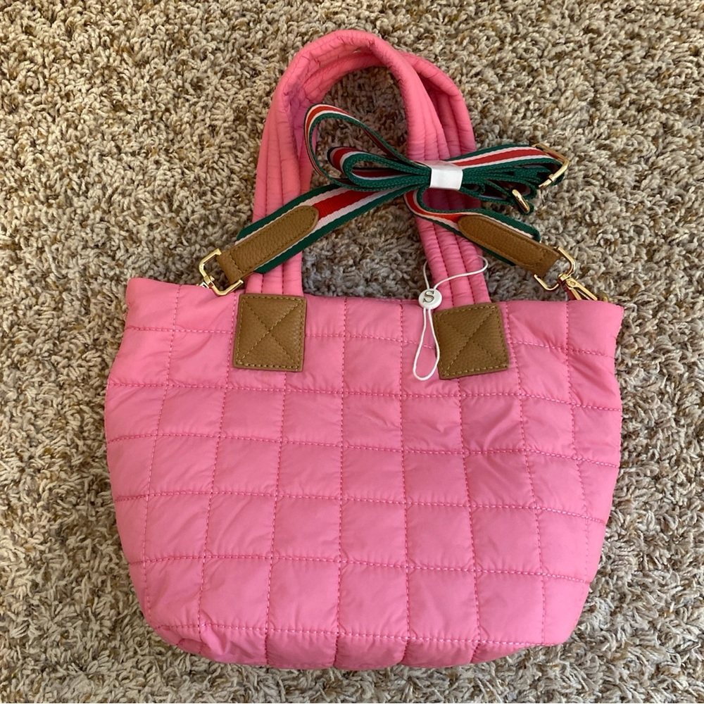 Shiraleah Ezra Pink Quilted Mini Tote Bag - Picture 2 of 7